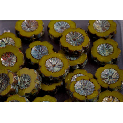 TCB Hawaiian Flower Beads 14x14mm N. 116 Yellow