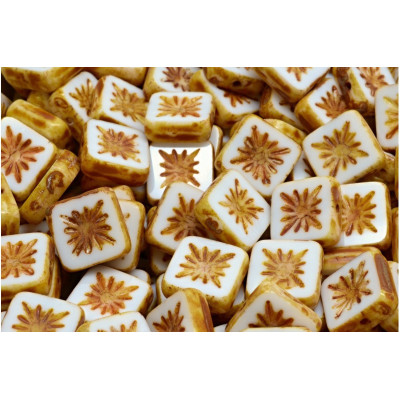 TCB Squared Kiwi Beads 10x10mm N. 173 White