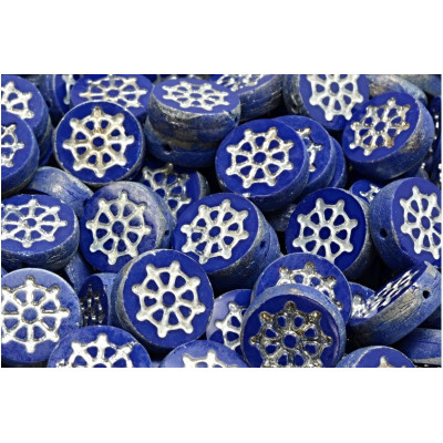 TCB Wheel Coin Beads 12x12mm N. 175 Blue