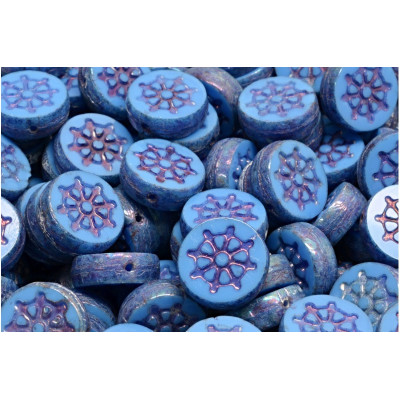 TCB Wheel Coin Beads 12x12mm N. 177 Blue