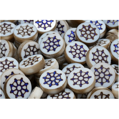 TCB Wheel Coin Beads 12x12mm N. 181 White