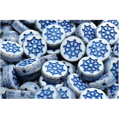 TCB Wheel Coin Beads 12x12mm N. 184 White
