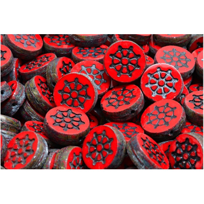 TCB Wheel Coin Beads N. 186 Rouge