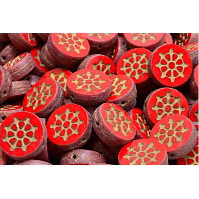 TCB Wheel Coin Beads N. 188 Rosso