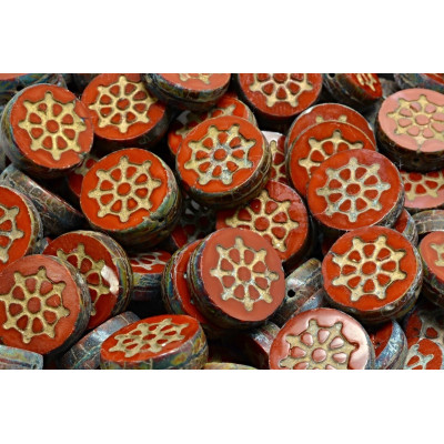 TCB Wheel Coin Beads 12x12mm N. 194 Brown