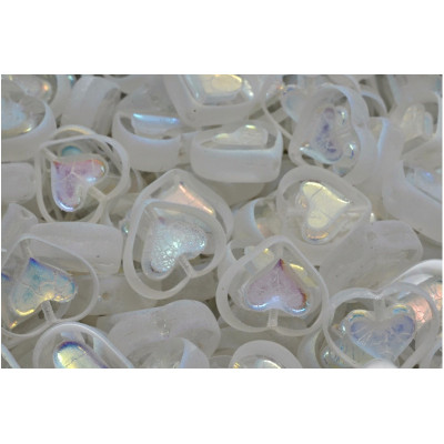 TCB Heart Beads 14x12mm N. 205 Crystal