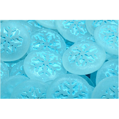 Aqua Blue Snowflake Cabochon Beads 21mm | Rutkovsky Czech Glass