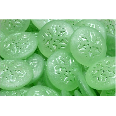 Frosted Lime Snowflake Cabochon Beads 21mm Rutkovsky