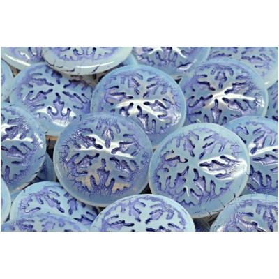 Light Blue & Violet Snowflake Cabochon Beads 21mm 1572 | Rutkovsky