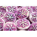 Fuchsia Snowflake Cabochon Beads 21mm 1567 | Rutkovsky Czech Glass