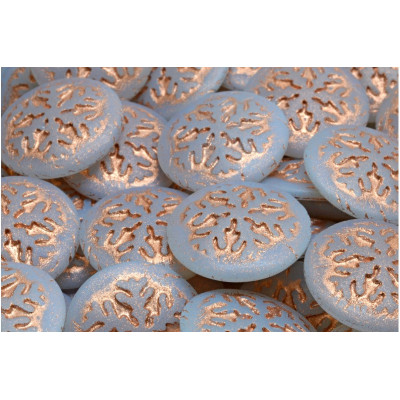 Light Blue Copper Snowflake Cabochon Beads 21mm 1564 | Rutkovsky