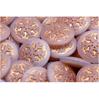 Lilac Snowflake Cabochon Beads 21mm Rose Gold 1561 | Rutkovsky