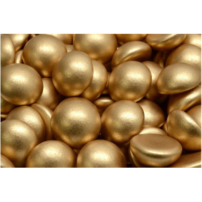 14mm Gold Cabochon Beads 00030-01710 | Rutkovsky Czech Glass