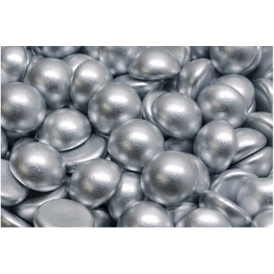 12mm Silver Metallic Cabochon Beads Rutkovsky 00030-01700 | Czech