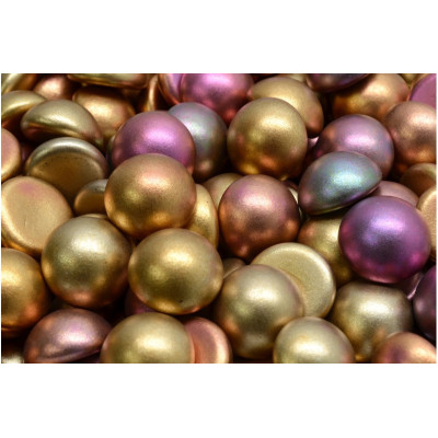 12mm Czech Cabochon Beads Metallic Gold Mauve 01620 | Rutkovsky