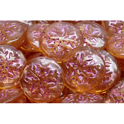 21mm Snowflake Cabochon Beads Peach Pink 10020-54321 | Rutkovsky
