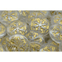 Rutkovsky Crystal Gold Snowflake Cabochon Beads 21mm 00030-54302