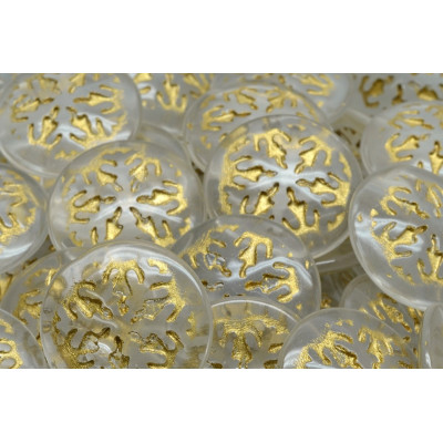 Rutkovsky Crystal Gold Snowflake Cabochon Beads 21mm 00030-54302