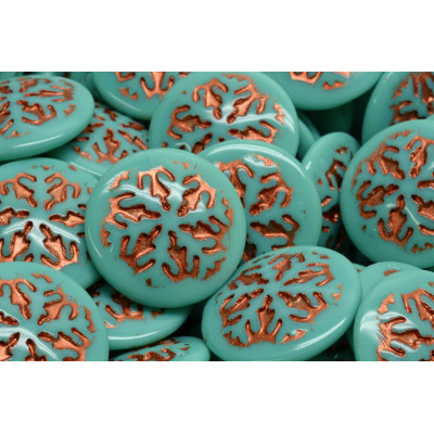 Turquoise & Copper Snowflake Cabochon Beads 21mm | Rutkovsky