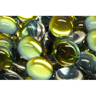 16mm Backlit Uranium Czech Glass Cabochon Beads 00030-29801