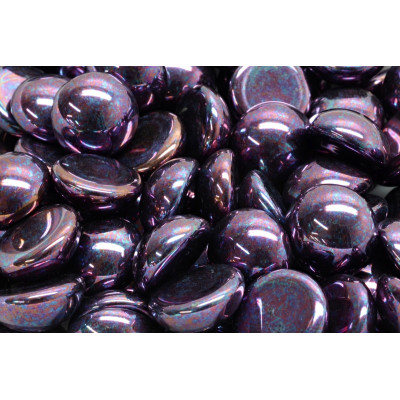 Jet Nebula Czech Glass Cabochon Beads 14mm 23980-15001 | Rutkovsky