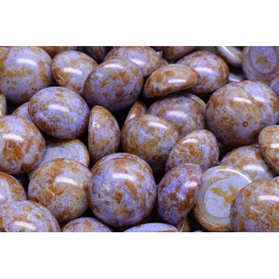 14mm Lavender Picasso Cabochon Beads 02010-65328 | Rutkovsky Glass