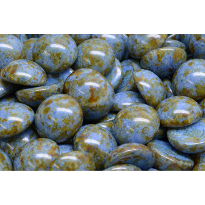 14mm Sage Blue Cabochon Beads 02010-65325 | Rutkovsky Czech Glass