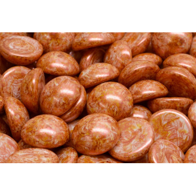 14mm Czech Glass Cabochon Beads Cinnamon 65324 | Rutkovsky