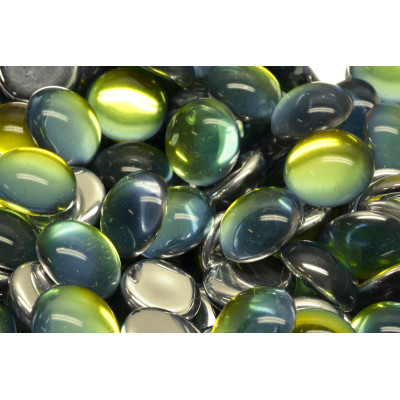 14mm Backlit Uranium Cabochon Beads 00030-29801 | Rutkovsky Glass