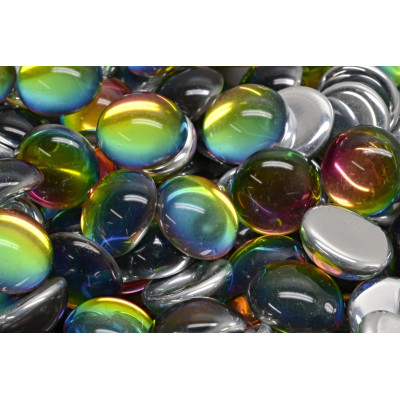 14mm Czech Glass Cabochon Beads Backlit Utopia 00030-28102 | Rutkovsky