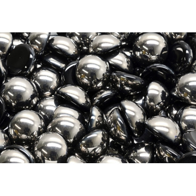 12mm Cabochon Beads Jet Chrome 23980-27401 | Rutkovsky Glass