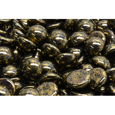 Czech Cabochon Beads 12mm Jet Bronze 23980-15496 | Glass Beads