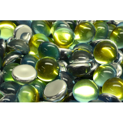 12mm Backlit Uranium Glass Cabochon Beads 00030-29801 | Rutkovsky