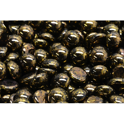 Cabochon Beads 10mm Jet Bronze 23980-15496 | Czech Glass Beads