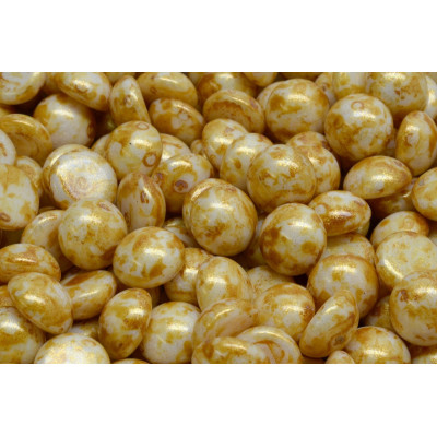 Cabochon Beads 10mm Chalk Curry 02010-65322 | Rutkovsky Czech Glass