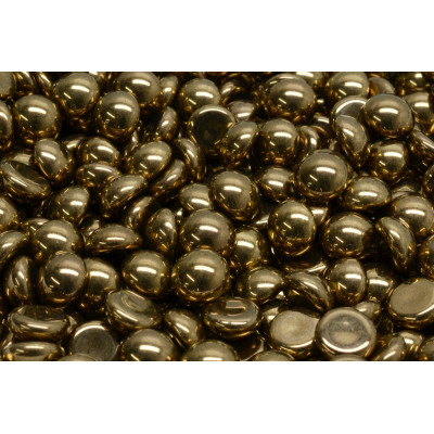 Cabochon Beads 8mm Jet Gold Bronze 23980-90215 | Czech Glass