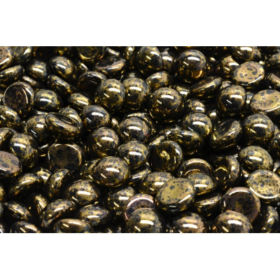 8mm Jet Bronze Cabochon Beads 23980-15496 | Rutkovsky Czech Glass