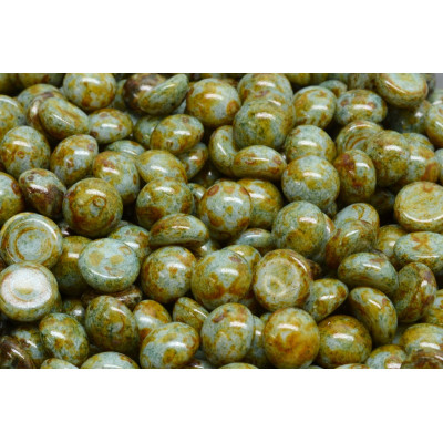 8mm Cabochon Beads Cardamom Green 02010-65326 | Czech Glass