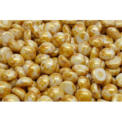 8mm Cabochon Beads Chalk Curry 02010-65322 | Rutkovsky Czech Glass