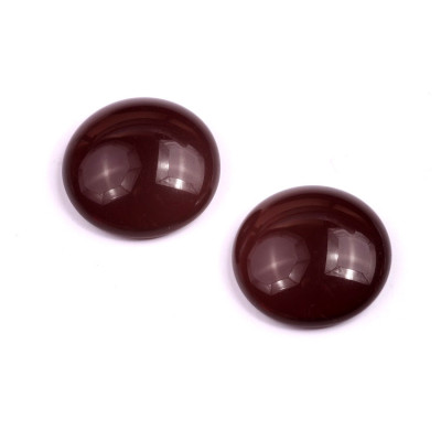 18mm Burgundy Czech Glass Cabochon Beads | Rutkovsky Handmade