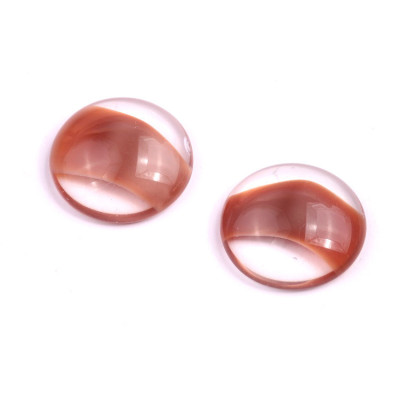 18mm Terracotta Swirl Rutkovsky Czech Glass Cabochon Beads