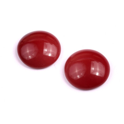 Czech Glass Cabochon Beads 18mm Opaque Red | Rutkovsky