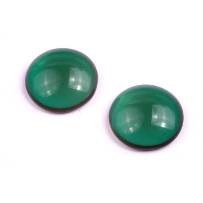 18mm Green Transparent Cabochon Beads 1396 | Rutkovsky Czech Glass