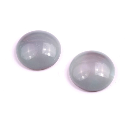 Grey Czech Glass Cabochon Beads 18mm Rutkovsky | Jewelry Making
