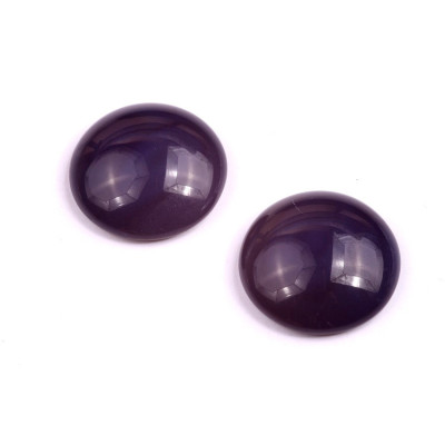 Violet Rutkovsky Glass Cabochon Beads 18mm | Czech Glass