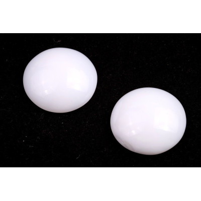 White Round Cabochon Beads 18mm Rutkovsky | Czech Glass