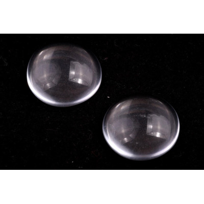 Clear Czech Glass Cabochon Beads 18mm Crystal | Rutkovsky