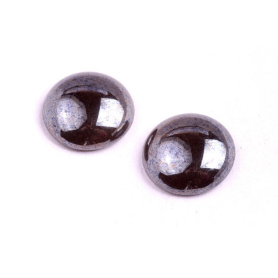 Czech Cabochon Beads 18mm Hematite 23980-14400 | Rutkovsky