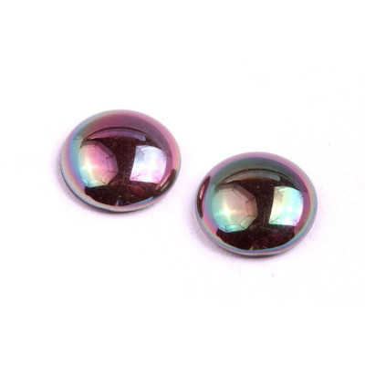 Cabochon Beads 18mm Iridescent Burgundy 23980-29121 | Czech Glass