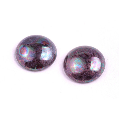 18mm Violet Iridescent Cabochon Beads 23980-15001 | Rutkovsky Glass